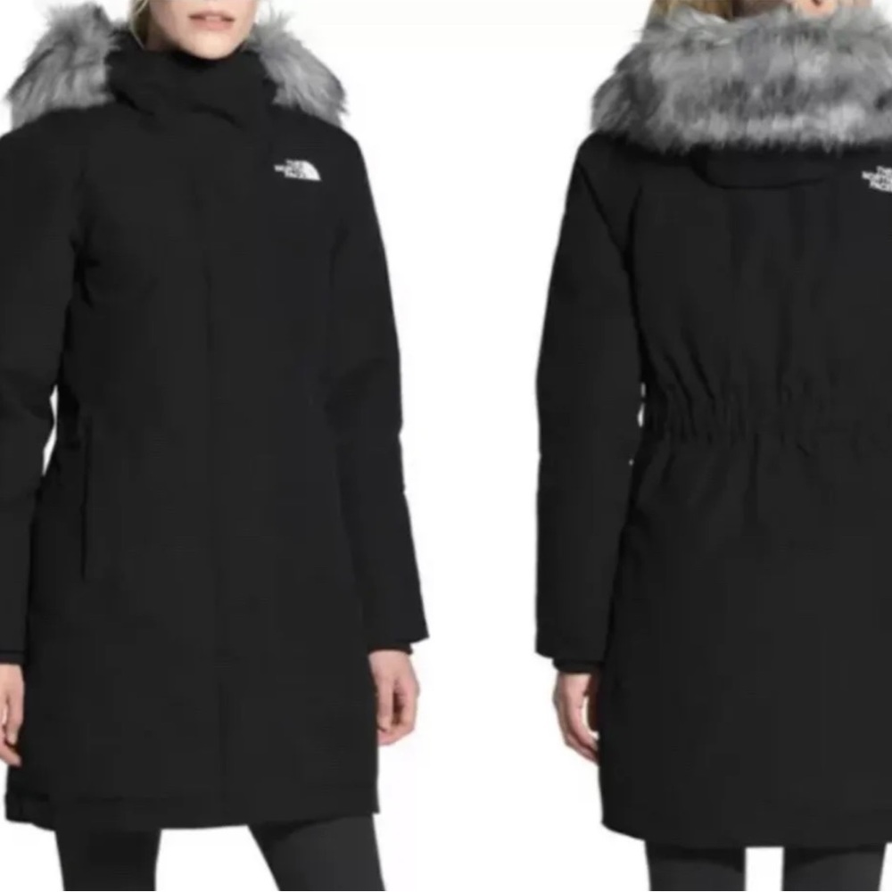 THE NORTH FACE Women’s Arctic Parka Faux Fur Waterproof 550 Fill Down Black NWT - Picture 3 of 12